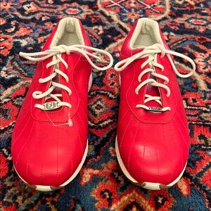 FJ Red Golf Leather Sneakers with White Laces 7M ❤️